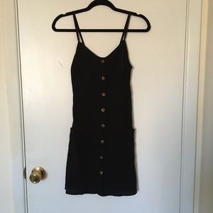 Garage Black Sleeveless Mini Dress with Pockets